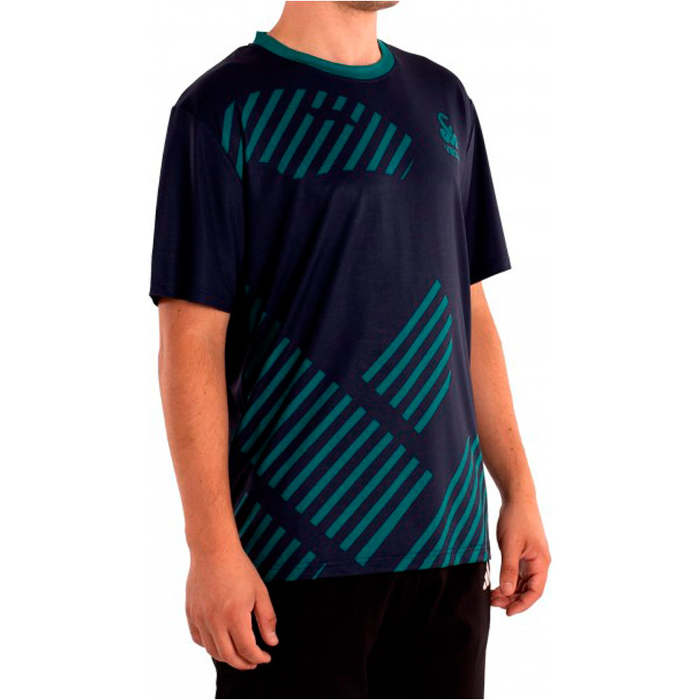 Vibora camiseta tenis manga corta hombre YARARA RADICAL AZUL vista detalle