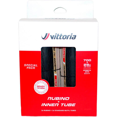 VITTORIA PACK 2 RUBINO V MARRON 700X28C G2 PL.+2 CAMARAS marron