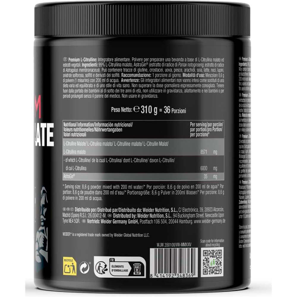 Weider Aminoacidos PREMIUM L-CITRULLIINE MALATE + ASTRAGIN  02