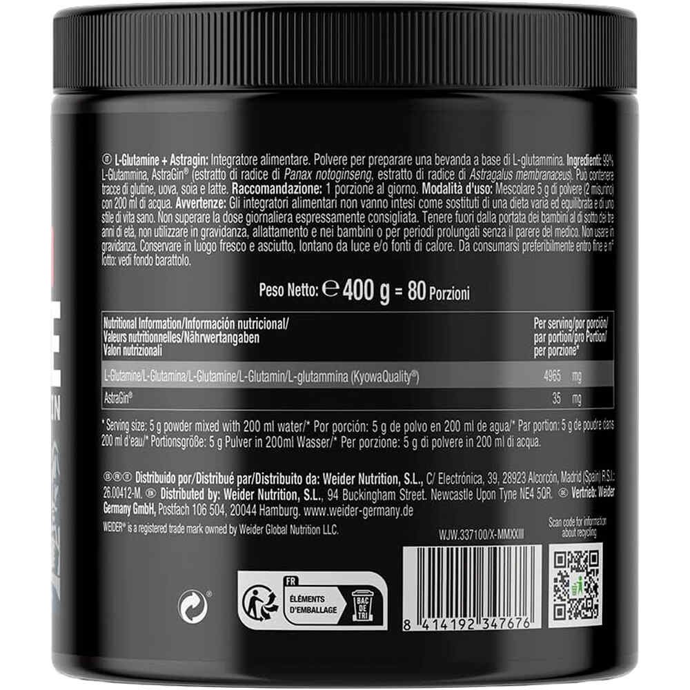 Weider Aminoacidos PREMIUM L-GLUTAMINA + ASTRAGIN NEUTRA  02