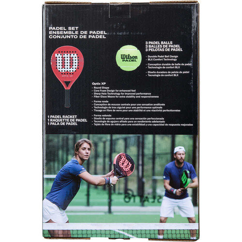 WILSON OPTIX XP PADEL KIT BOX rojo