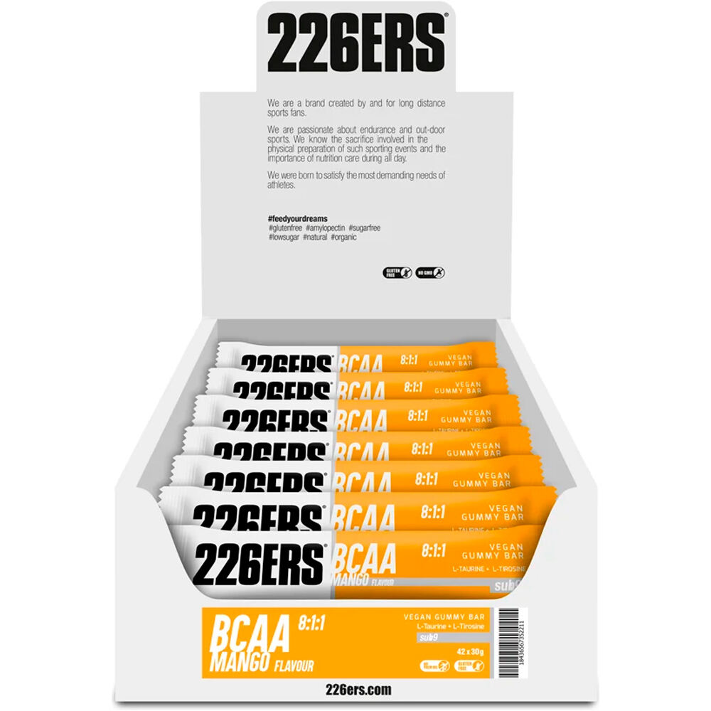 226ers barritas energéticas CAJAVEGAN GUMMY BAR 30g MANGO vista frontal