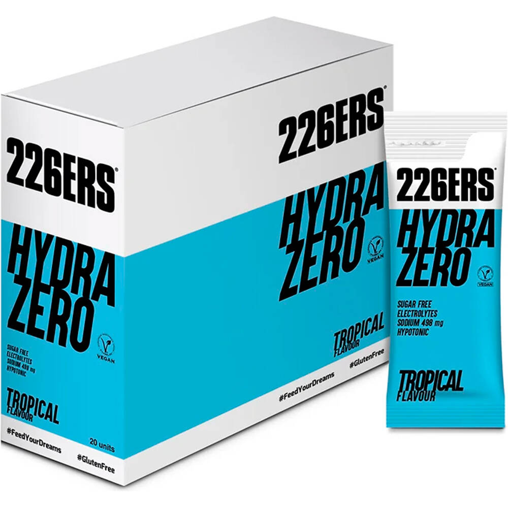 226ers Bebidas Carbohidratos CAJAHYDRAZERO DRINK 7,5g Monodose TROPICAL vista frontal