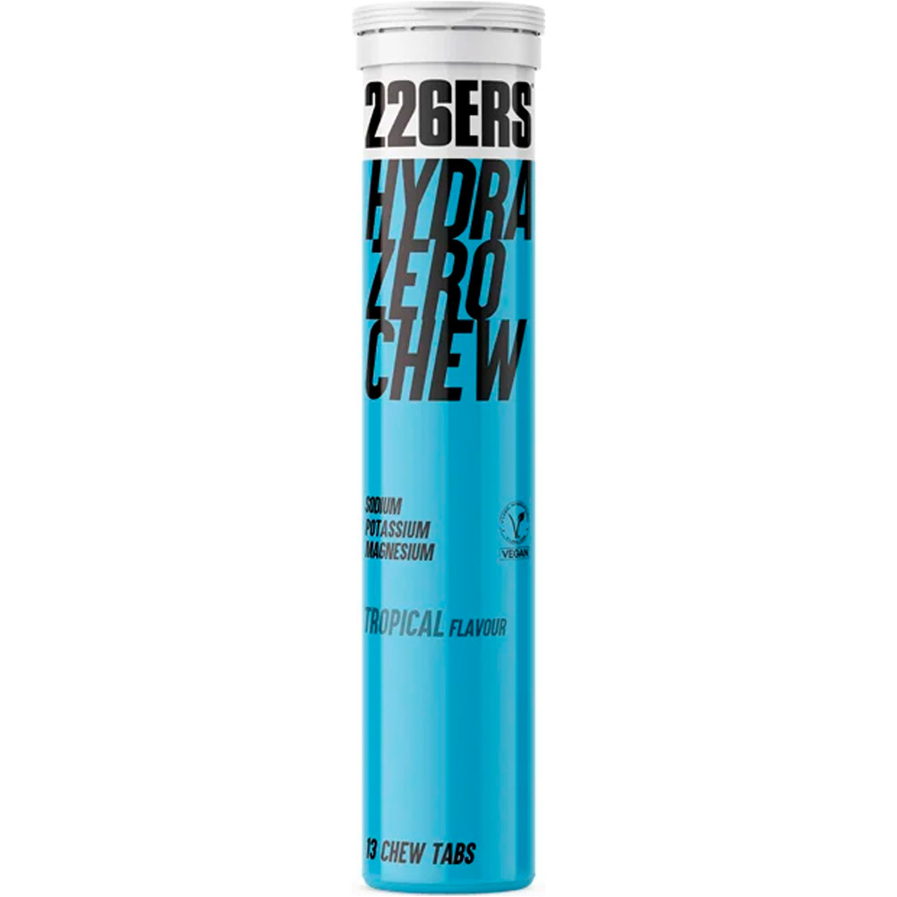 226ers Bebidas Carbohidratos HYDRAZERO CHEW SALTS 13 Tabs TROPICAL vista frontal