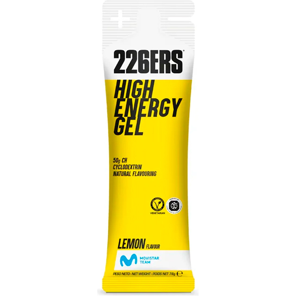 226ers energía instantánea CAJA HIGH ENERGY GEL 76g CAFFEINE 160mg LIME 01