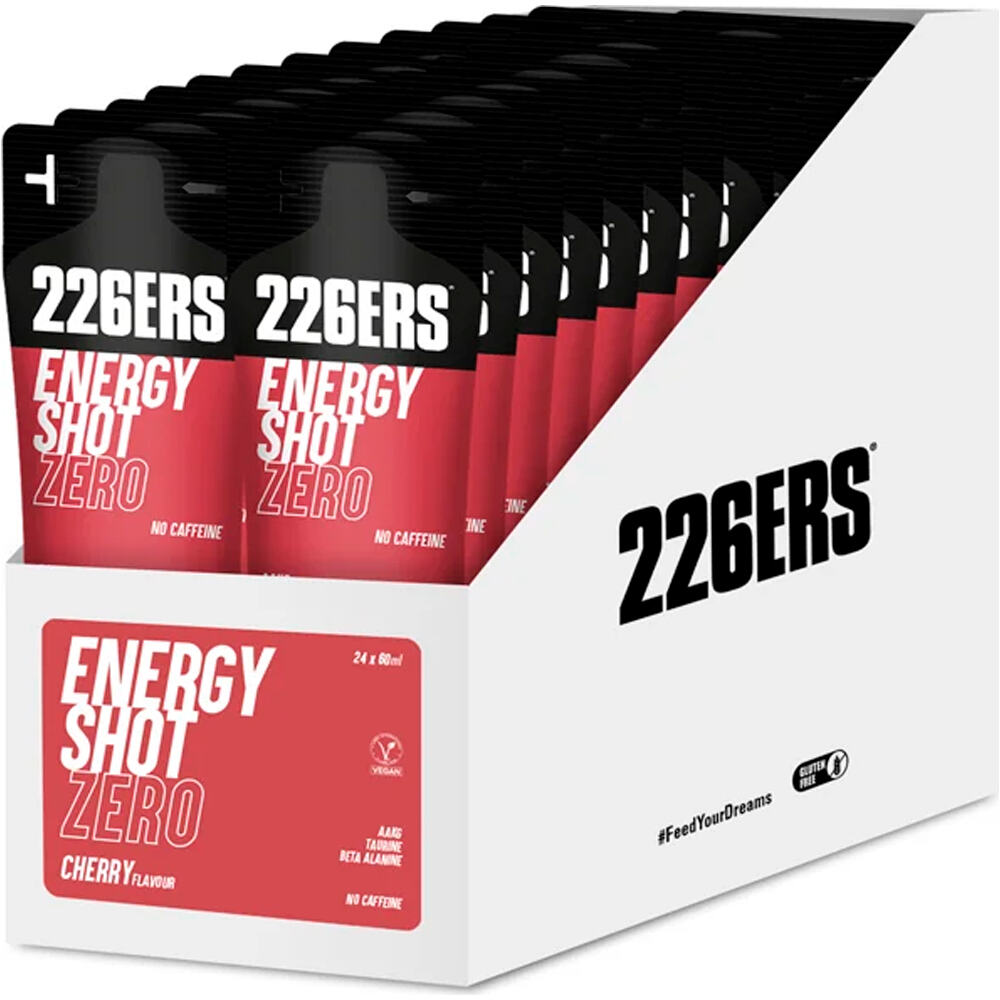 226ers energía instantánea CAJAENERGY SHOT STICK 60ml CHERRY ZERO NO CAFF vista frontal
