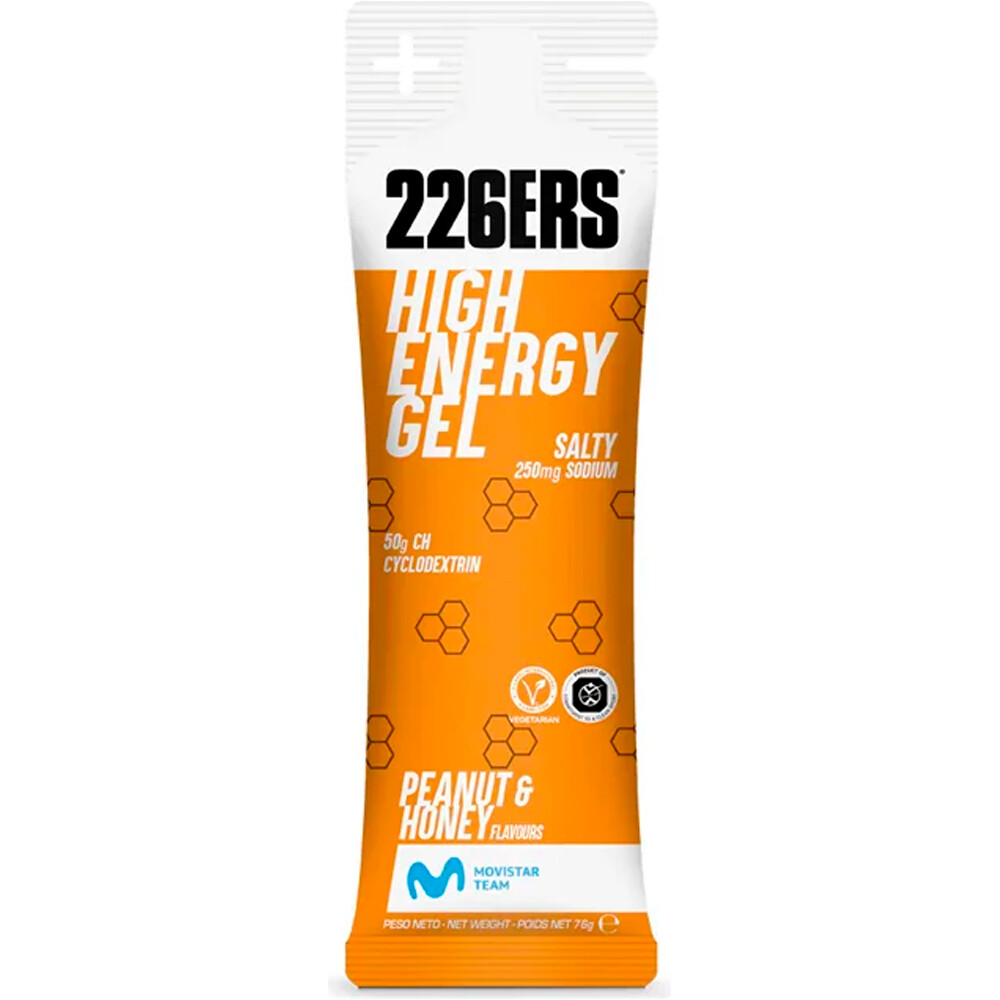 226ers energía instantánea CAJAHIGH ENERGY GEL 76g SALTY PEANUT & HONEY 01