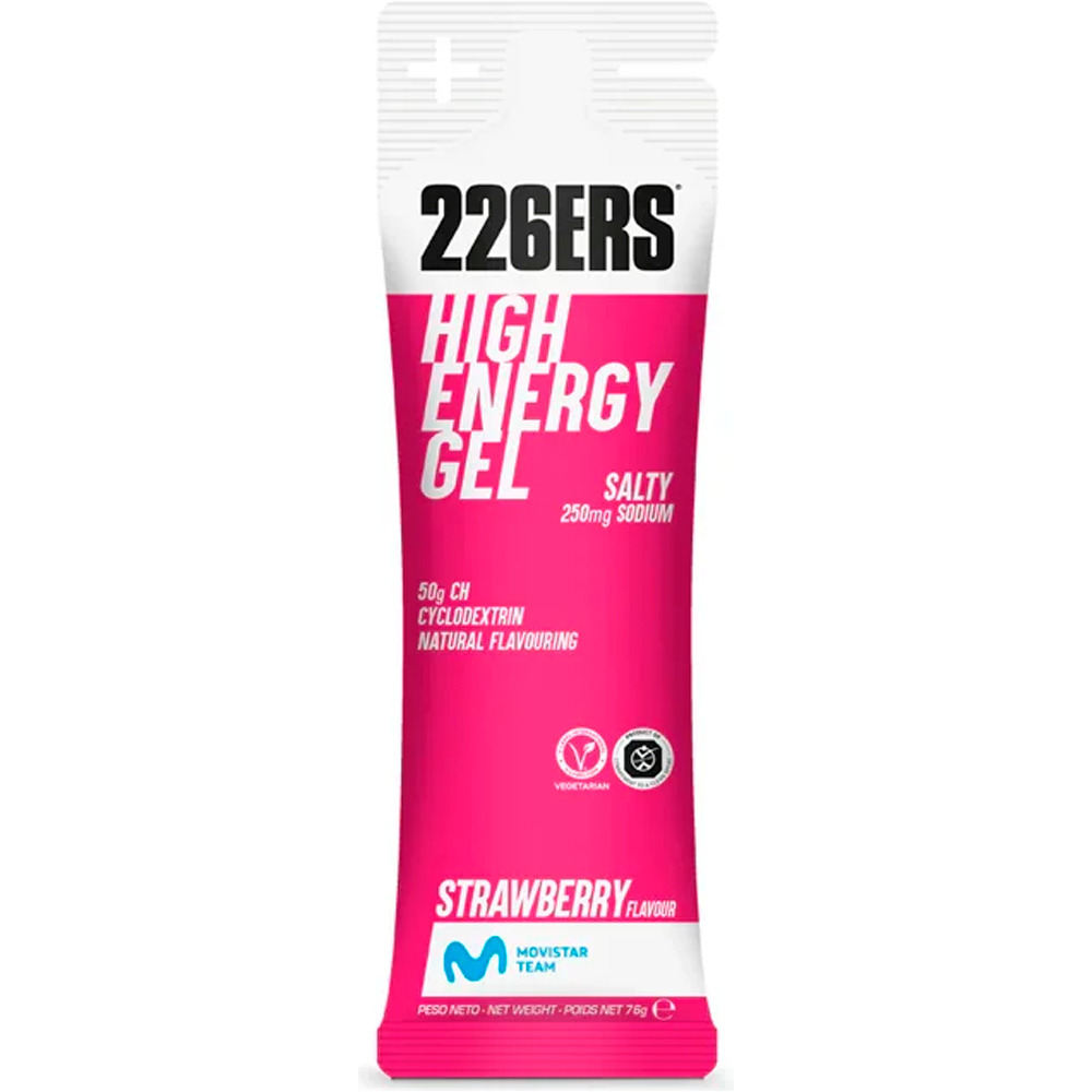 226ers energía instantánea CAJAHIGH ENERGY GEL 76g SALTY STRAWBERRY 01