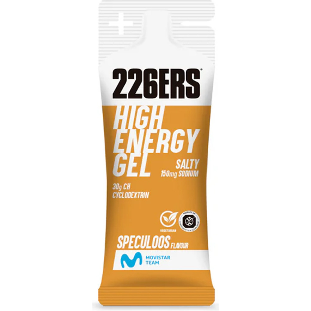 226ers energía instantánea HIGH ENERGY GEL 45g SALTY 150mg SPECULOOS vista frontal
