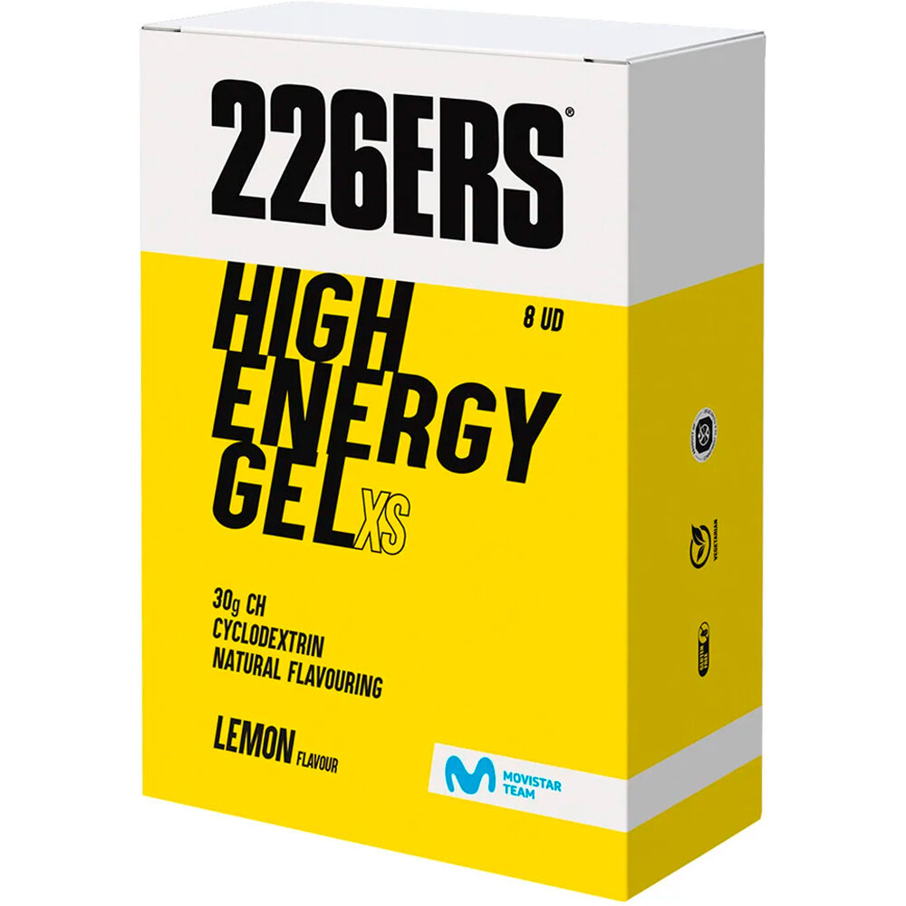 226ers energía instantánea HIGH ENERGY GEL Pack 8x45g LEMON vista frontal