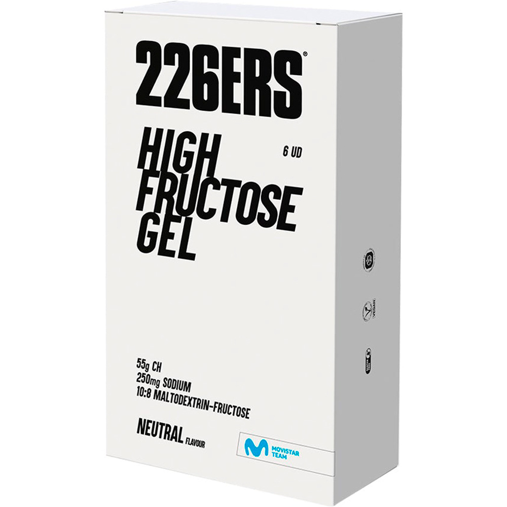 226ers energía instantánea HIGH FRUCTOSE GEL Pack 6x80g NEUTRAL vista frontal