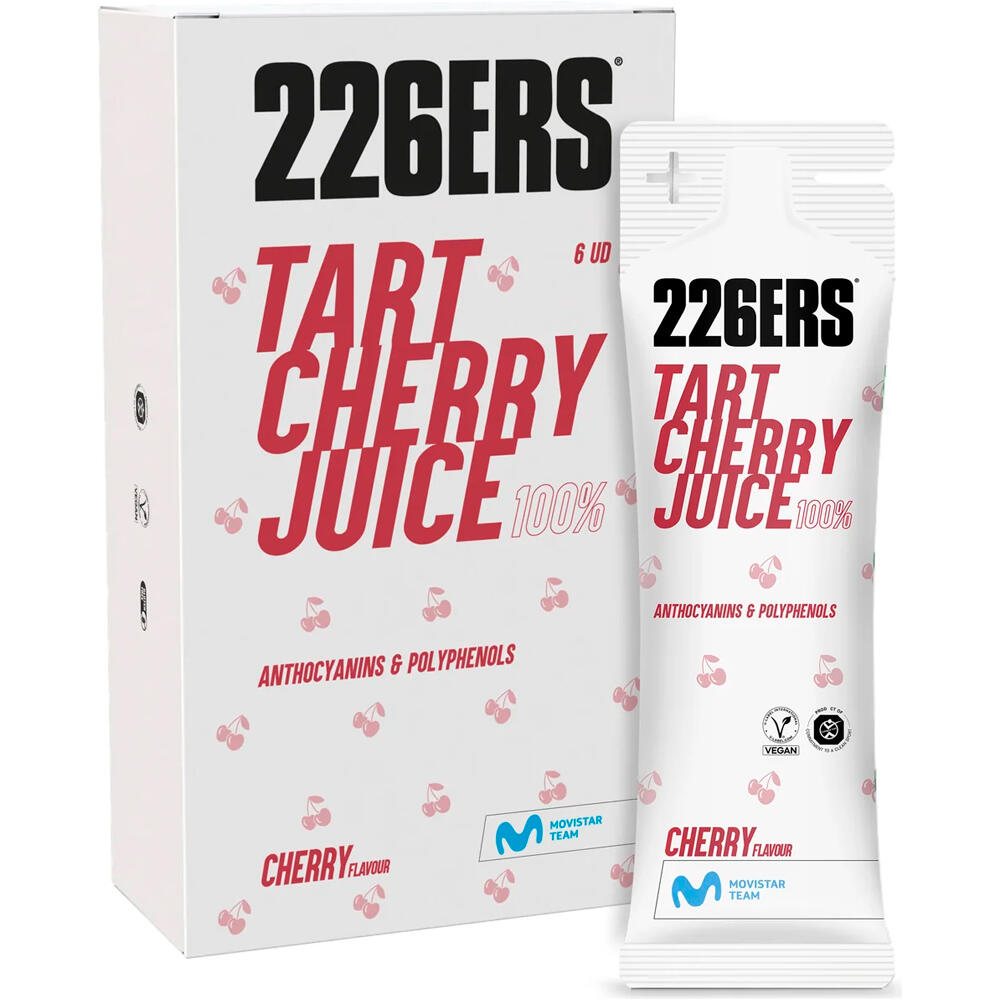 226ers energía instantánea TART CHERRY JUICE Pack 6x60ml vista frontal
