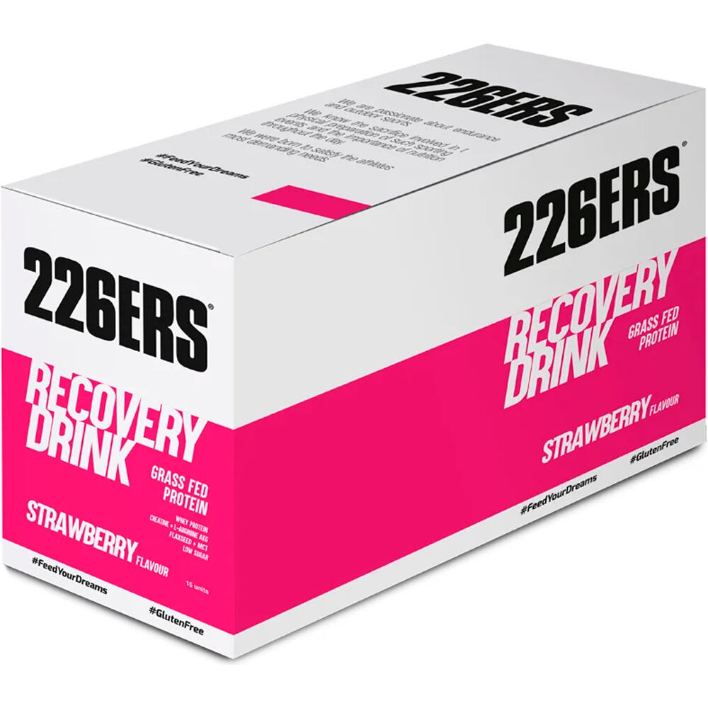226ers hidratación CAJARECOVERY DRINK 50g Monodose STRAWBERRY vista frontal