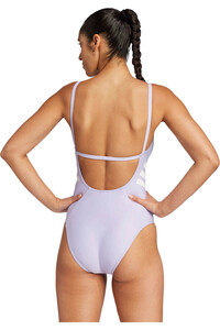 adidas bañador natación mujer U-back 3 bandas vista trasera