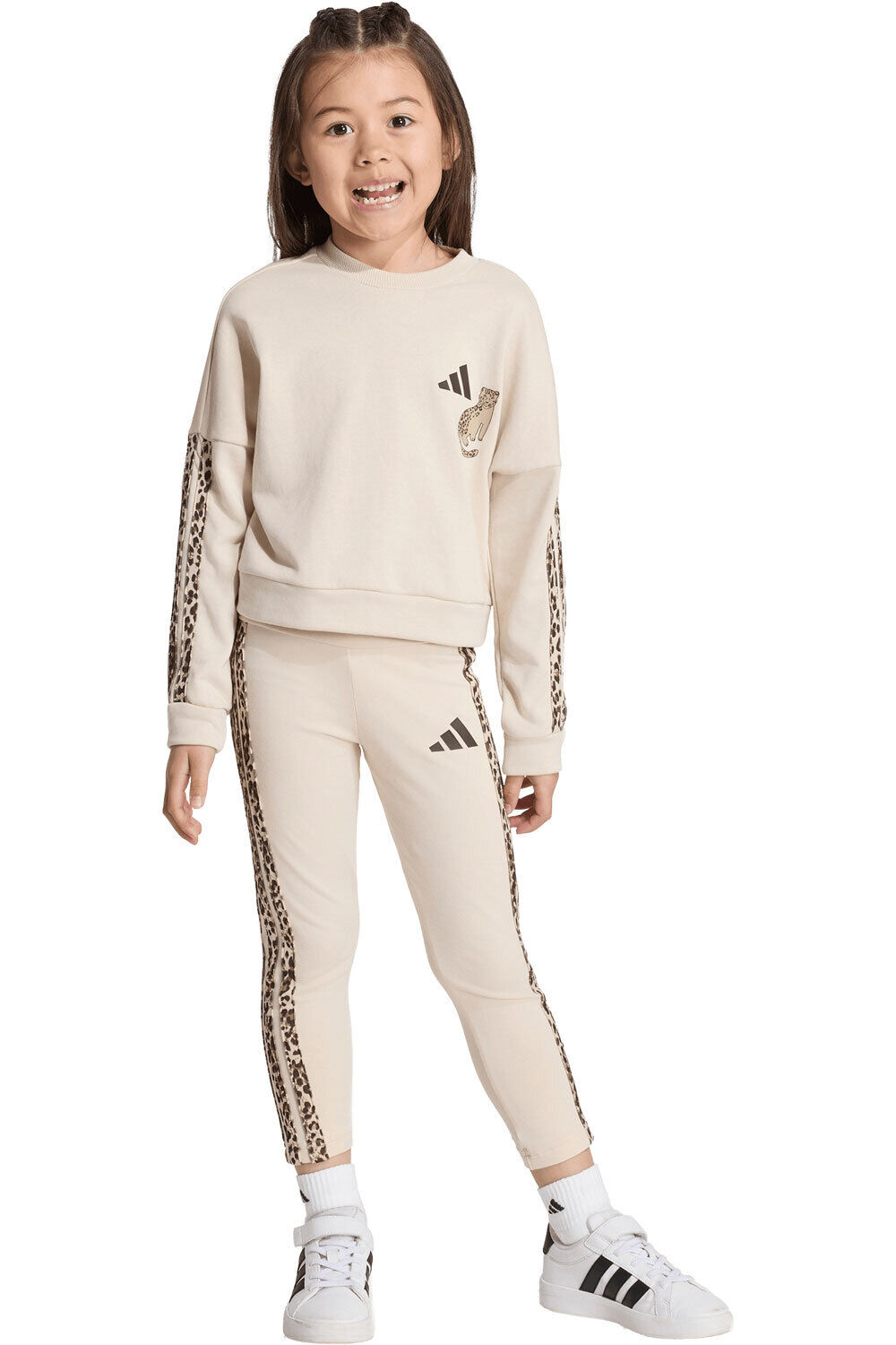 adidas bermuda junior niña CONJUNTO MALLAS Y ESTAMPADO ANIMAL vista frontal
