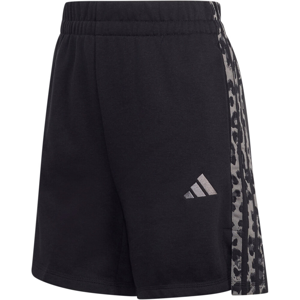 adidas bermuda mujer Pantaln corto Ess 3S print animal vista detalle