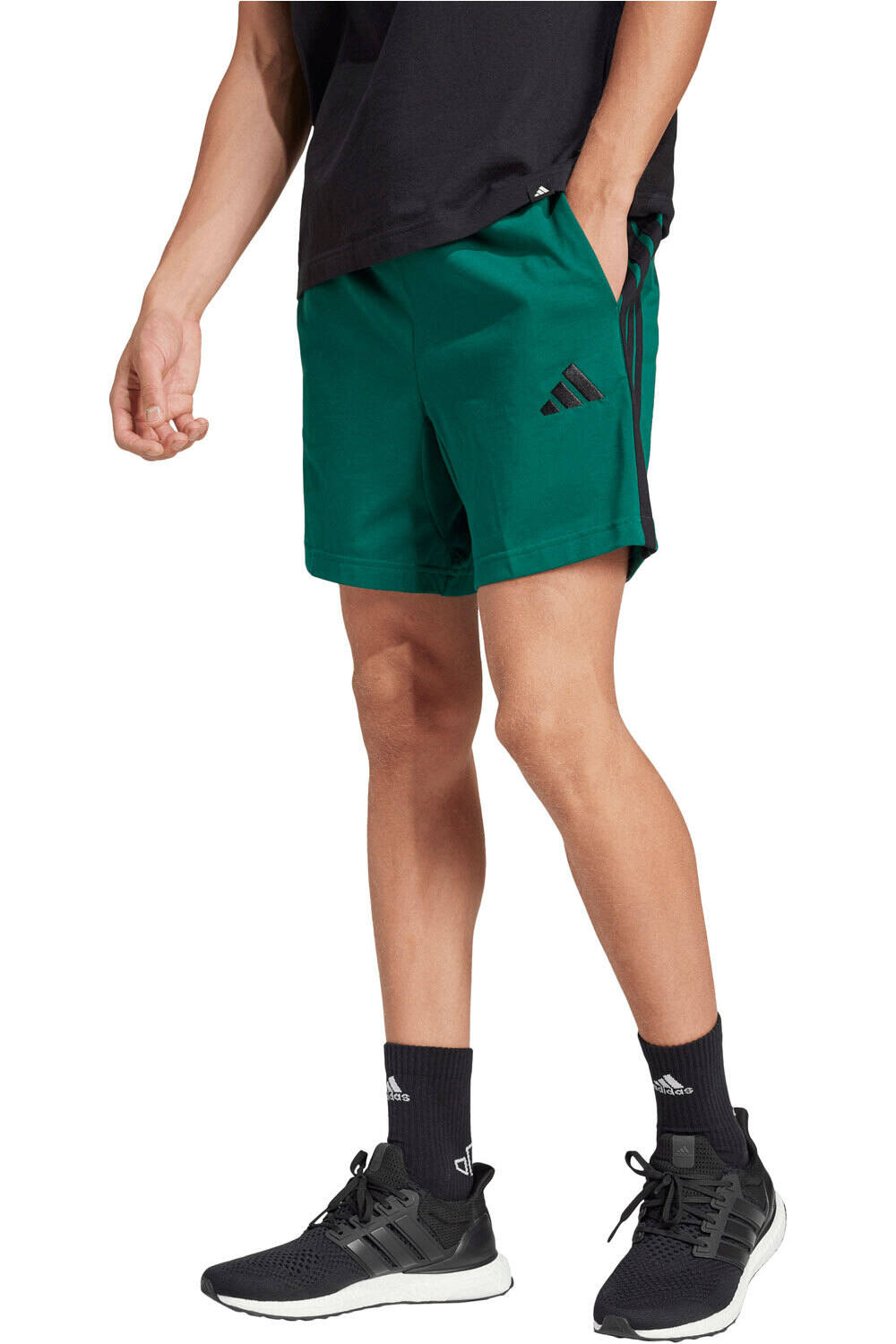 adidas bermudas hombre ESSENTIALS THREE STRIPES vista frontal