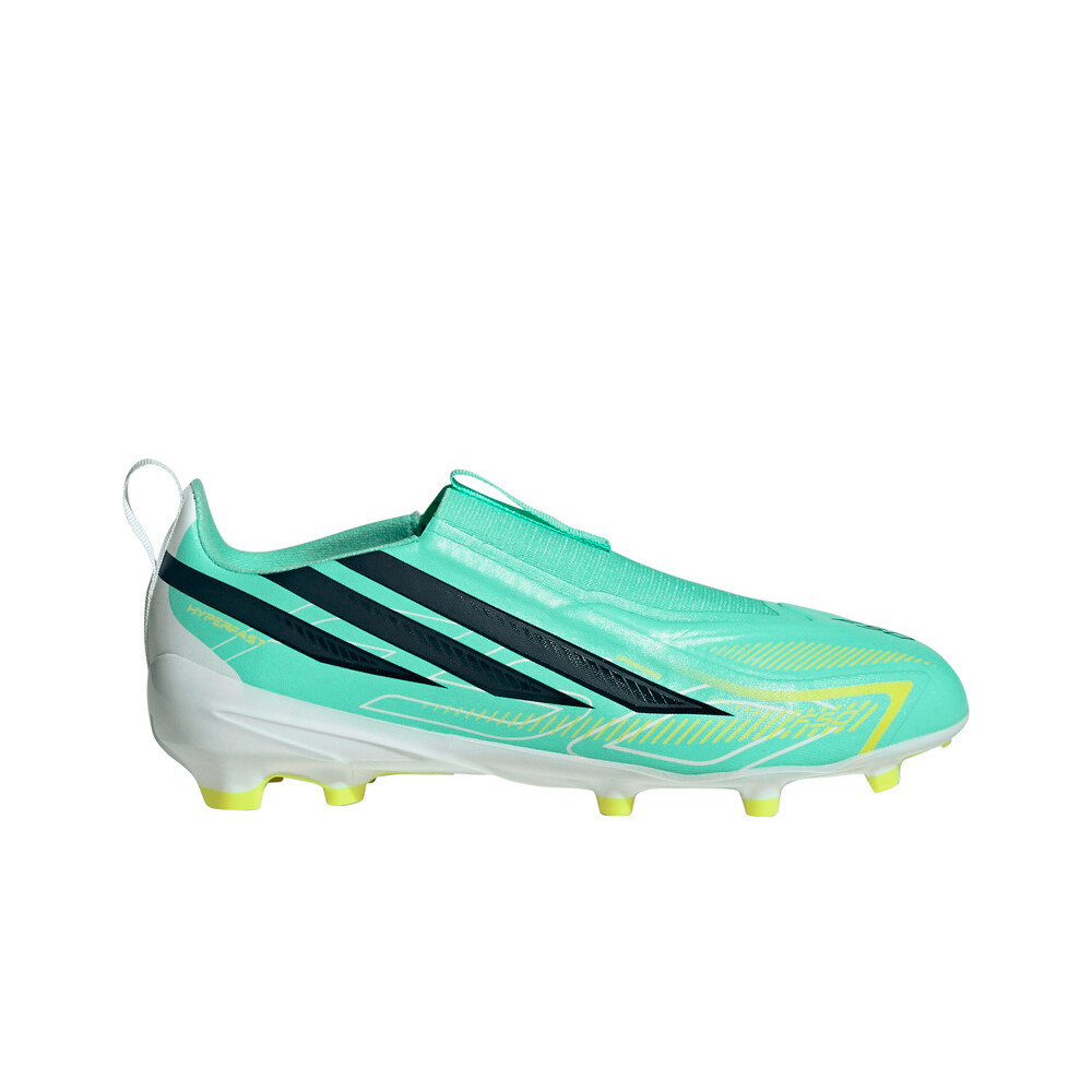 adidas botas de futbol niño cesped artificial F50 HYPERFAST LEAGUE LACELESS lateral exterior