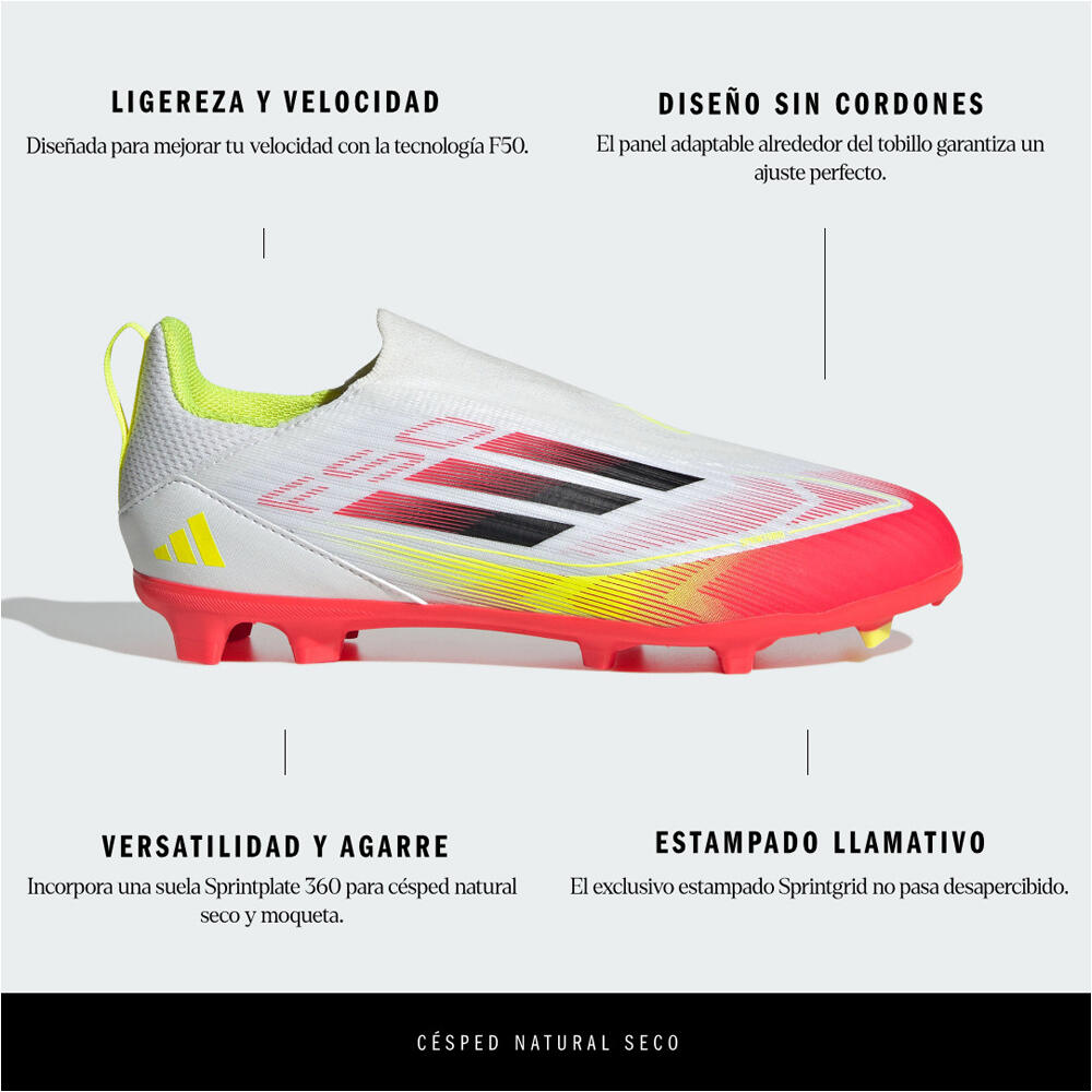 adidas botas de futbol niño cesped artificial F50 LEAGUE LL FG/MG J BLRO 06