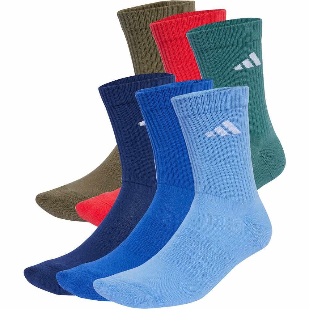 adidas calcetines deportivos CUSHIONED CREW 6 PAIR PACK vista frontal