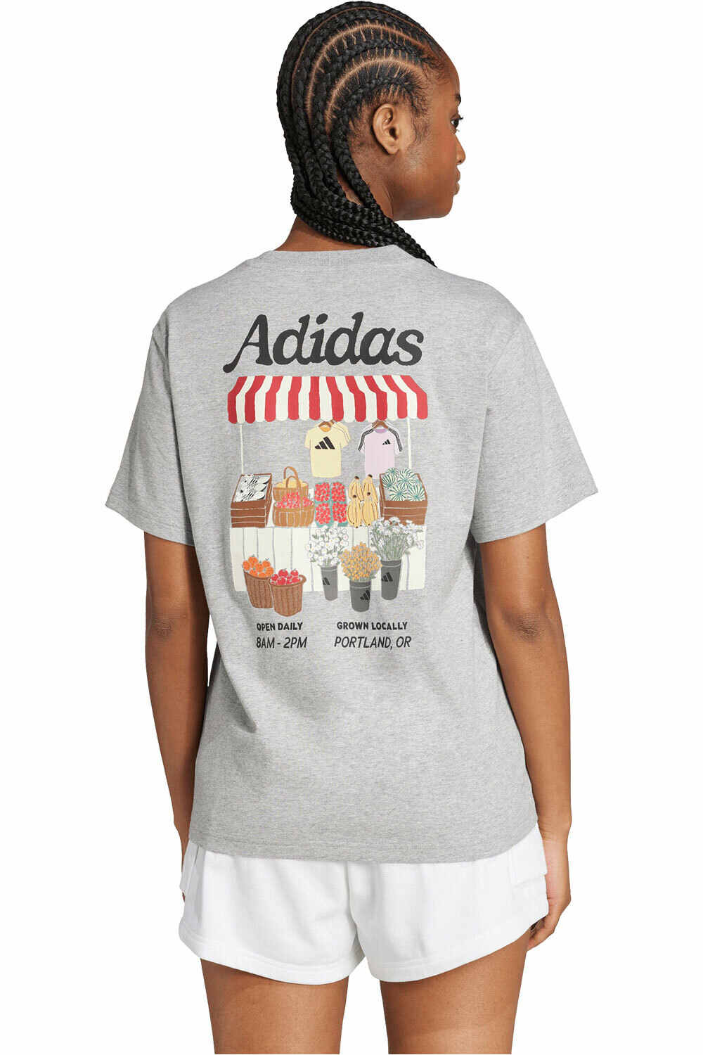 adidas camisa manga corta mujer FARMERS MARKET GRAPHIC vista trasera