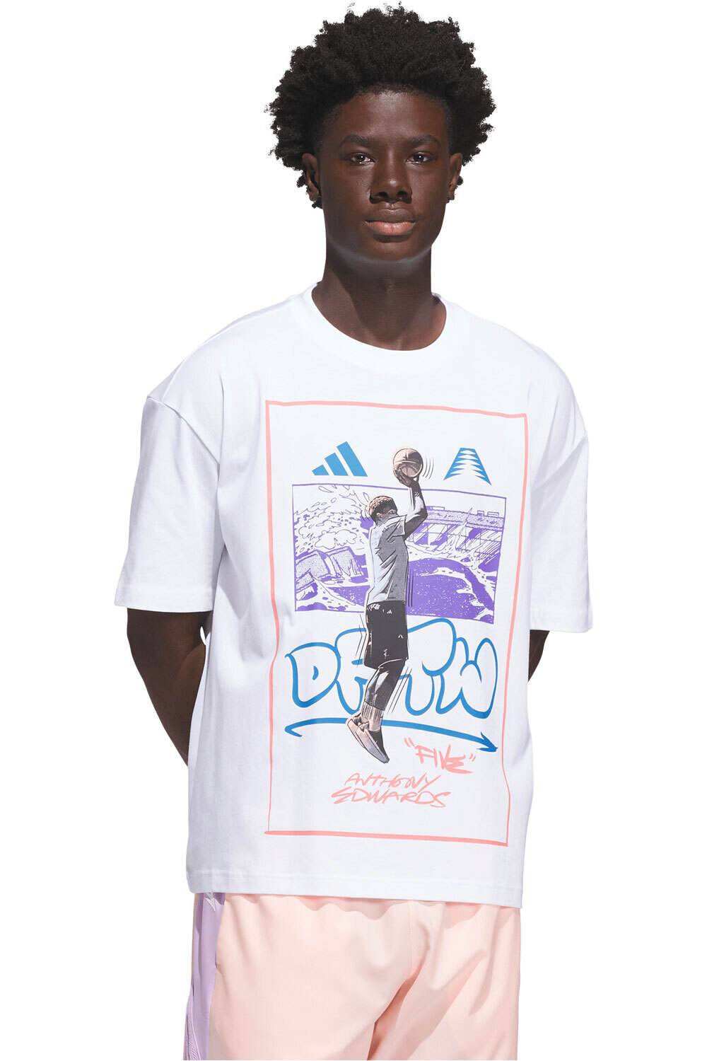 adidas camiseta baloncesto ANTHONY EDWARDS DFTW ANIME vista frontal