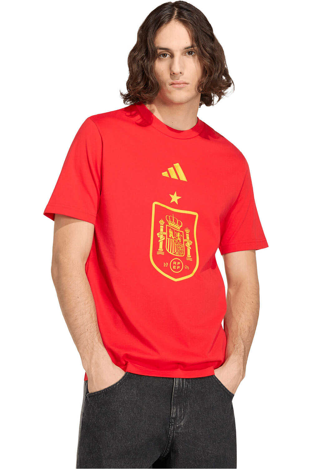 adidas camiseta de fútbol oficiales ESTAMPADA ESPAA DNA vista frontal