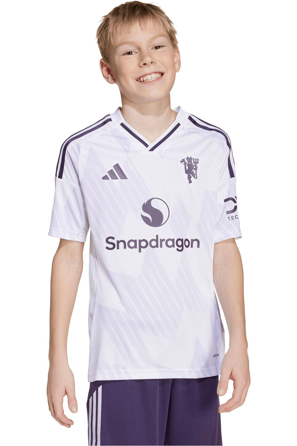 adidas camiseta de fútbol oficiales niño 2.ª EQUIPACION MANCHESTER U 25/26 vista frontal