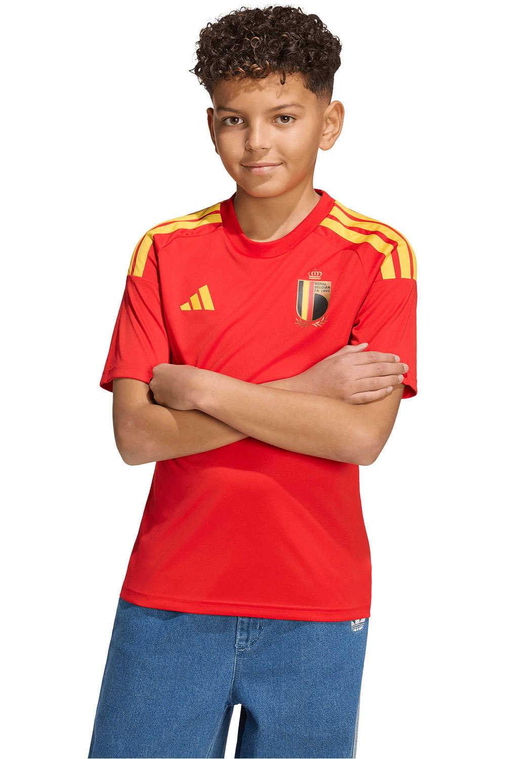 adidas camiseta de fútbol oficiales niño AFICIONADO BELGICA 26 1 EQUIPACION vista frontal