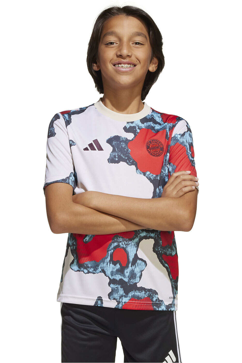 adidas camiseta de fútbol oficiales niño B.MUNICH 25 PRESHI Y vista frontal