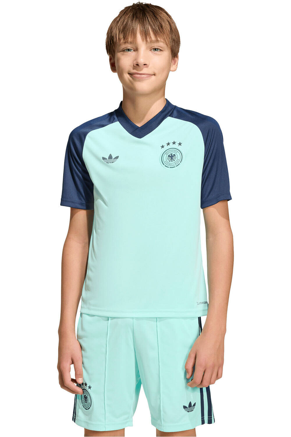 adidas camiseta de fútbol oficiales niño CALENTAMIENTO 2EQUIPACIN ALEMANIA 26 vista frontal