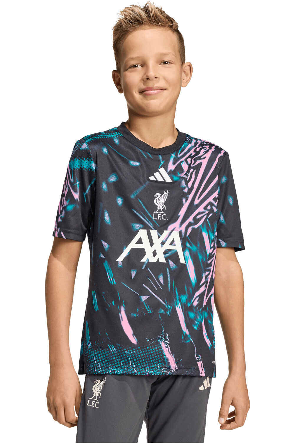 adidas camiseta de fútbol oficiales niño CALENTAMIENTO LIVERPOOL FC 25/26 vista frontal