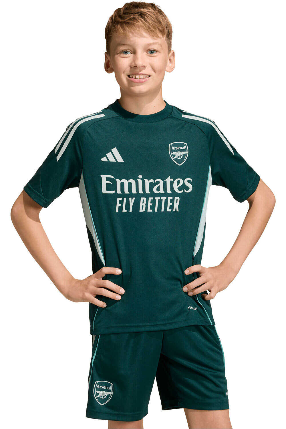 adidas camiseta de fútbol oficiales niño ENTRENO ARSENAL TIRO 25 COMPETITION vista frontal