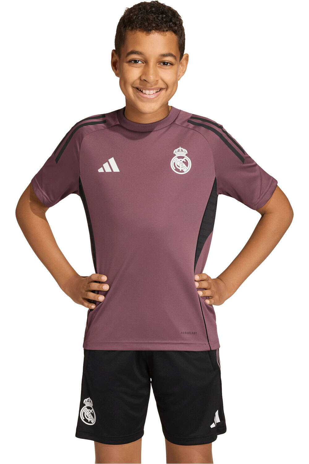 adidas camiseta de fútbol oficiales niño ENTRENO REAL MADRID TIRO 25 COMPET vista frontal