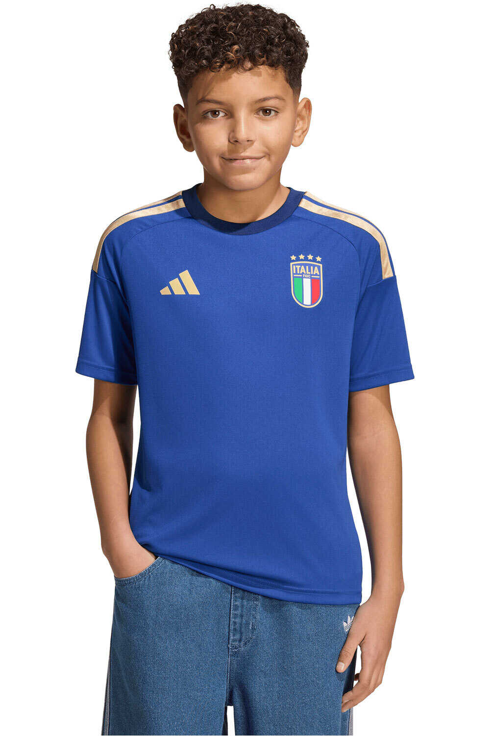 adidas camiseta de fútbol oficiales niño FAN ITALIA 26 PRIMERA EQUIPACIN vista frontal