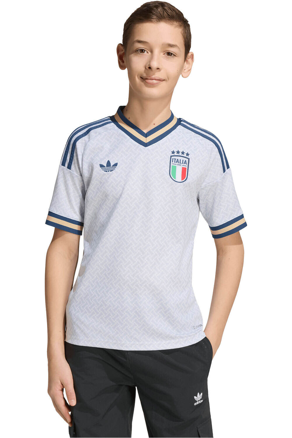 adidas camiseta de fútbol oficiales niño ITALIA 26 A JSY Y vista frontal
