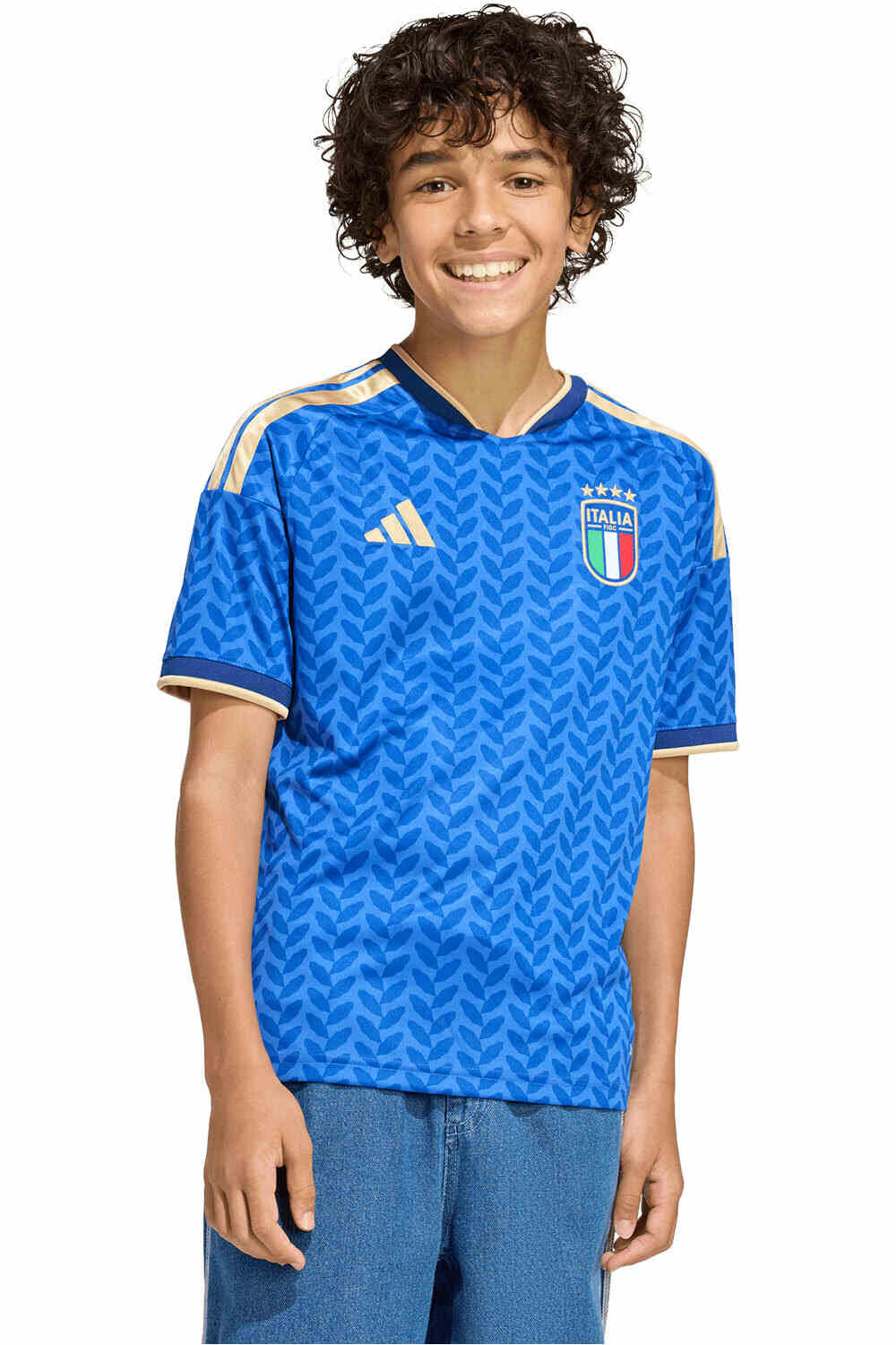 adidas camiseta de fútbol oficiales niño ITALIA 26 H JSY Y vista frontal