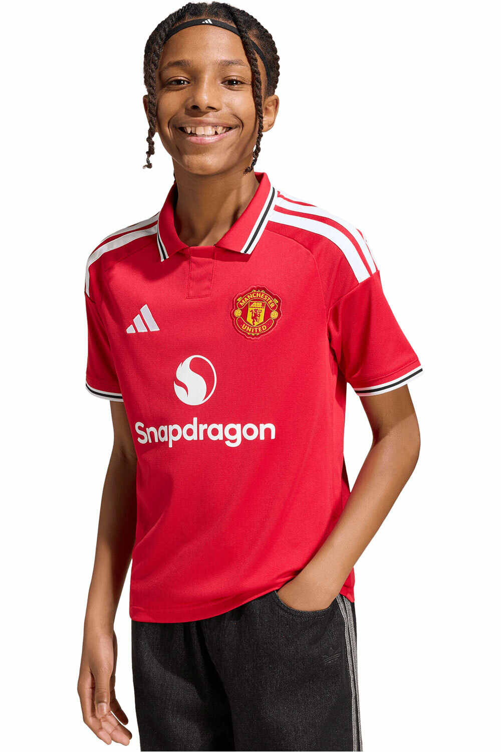 adidas camiseta de fútbol oficiales niño M.UNITED 27 H JSY Y vista frontal