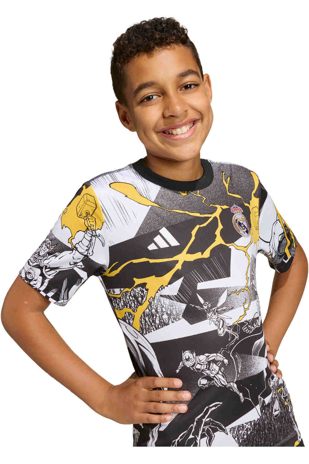 adidas camiseta de fútbol oficiales niño REAL MADRID AVENGERS 25/26 vista detalle
