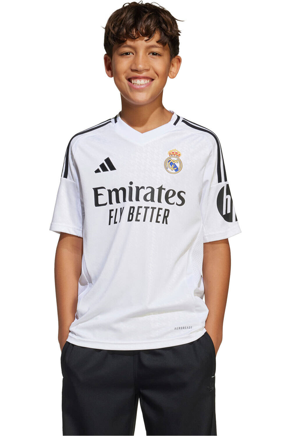 adidas camiseta de fútbol oficiales niño R.MADRID 25 HP H JSY Y BL vista frontal