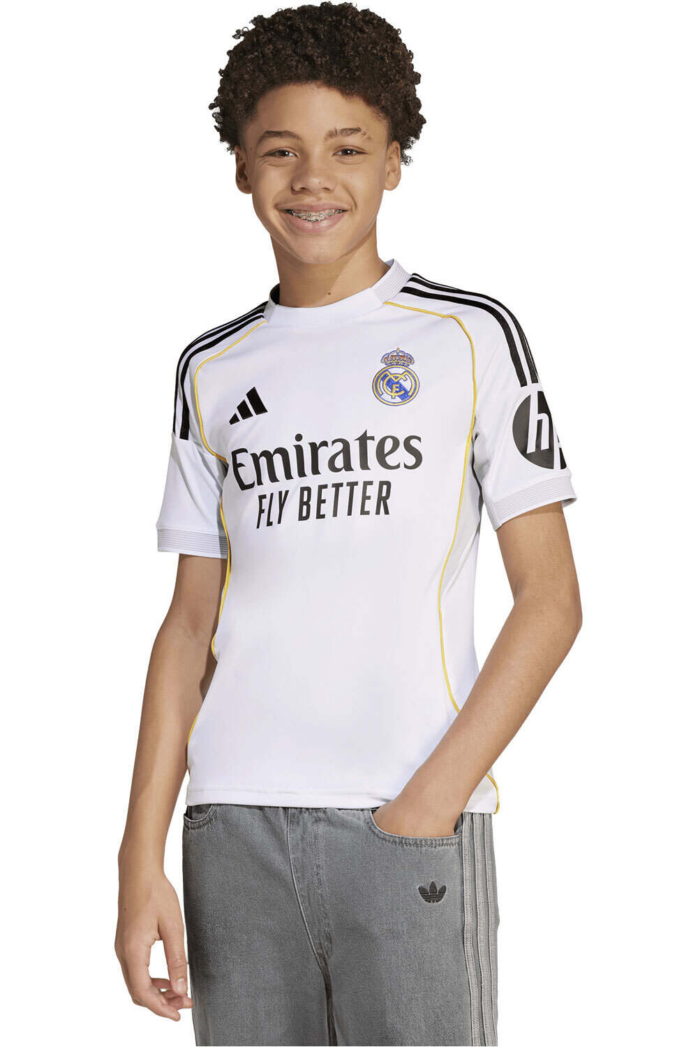 adidas camiseta de fútbol oficiales niño R.MADRID 26 H JSY Y vista frontal