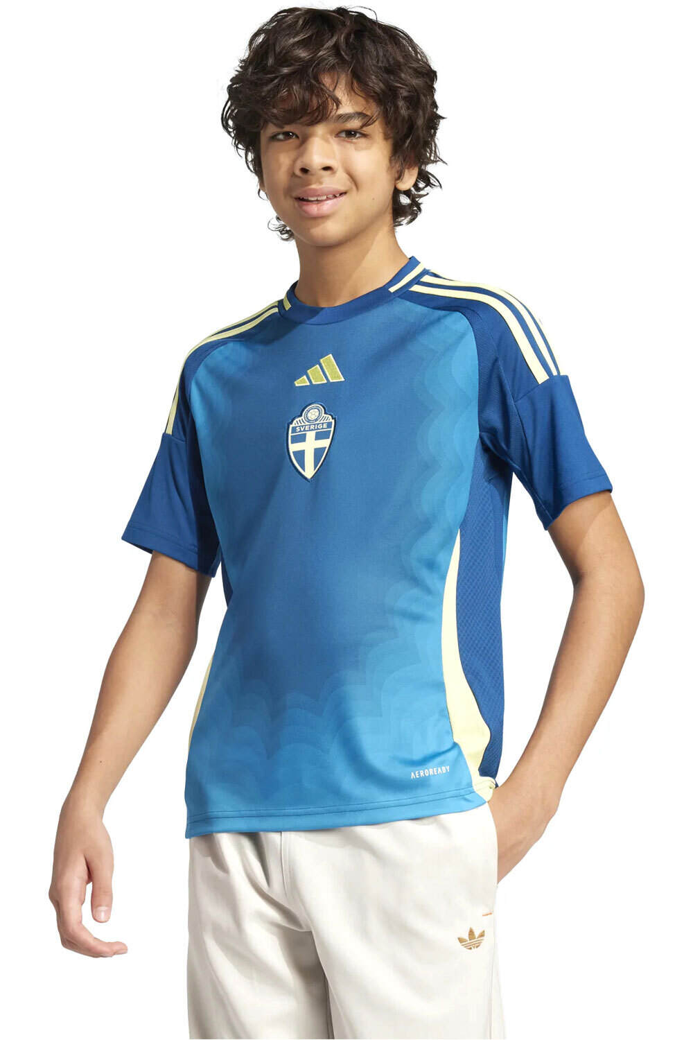 adidas camiseta de fútbol oficiales niño SUECIA 25 A JSY Y vista frontal