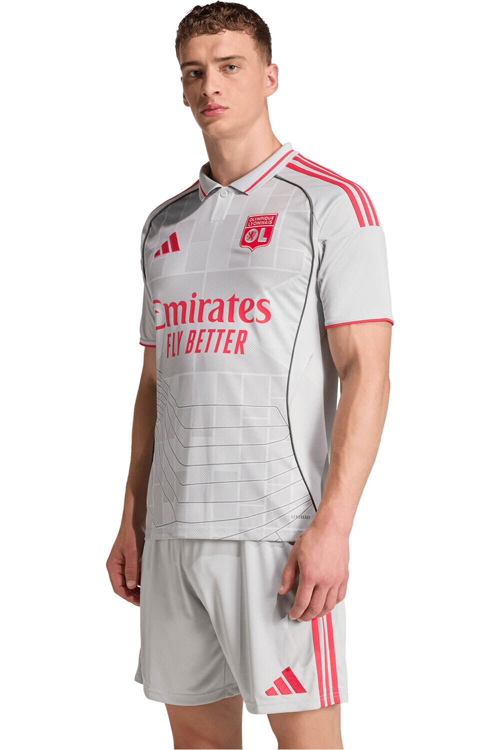 adidas camiseta de fútbol oficiales O.LYON 26 3 JSY vista frontal