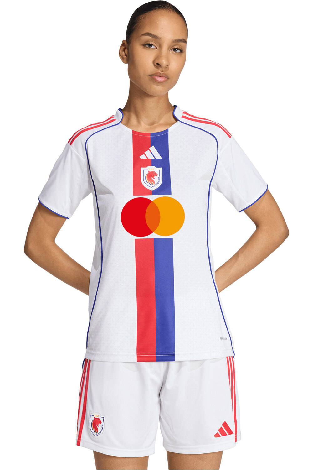 adidas camiseta de fútbol oficiales O.LYON 26L H JSY W vista frontal