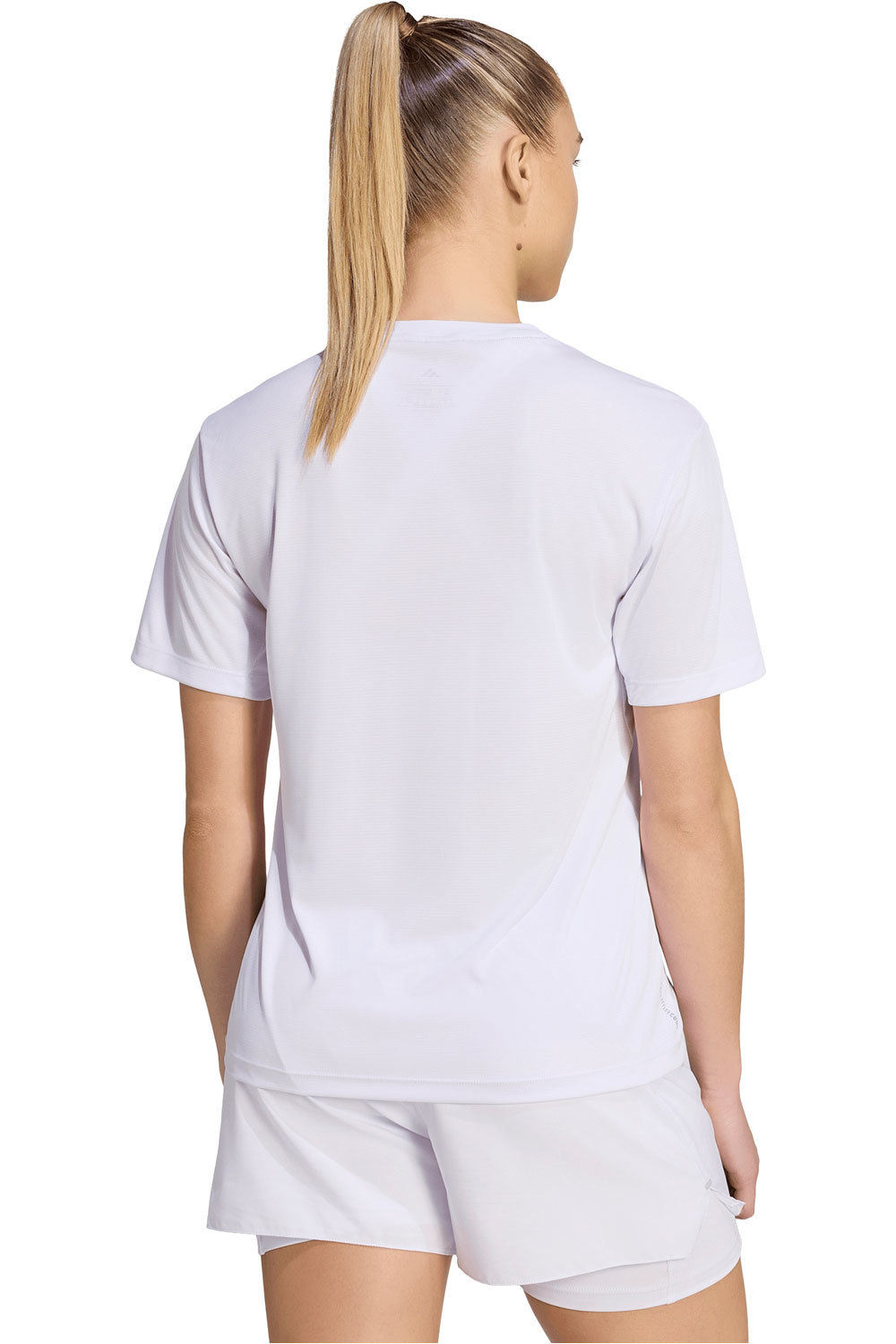 adidas camiseta entrenamiento manga corta mujer Run Ess Tee W vista trasera