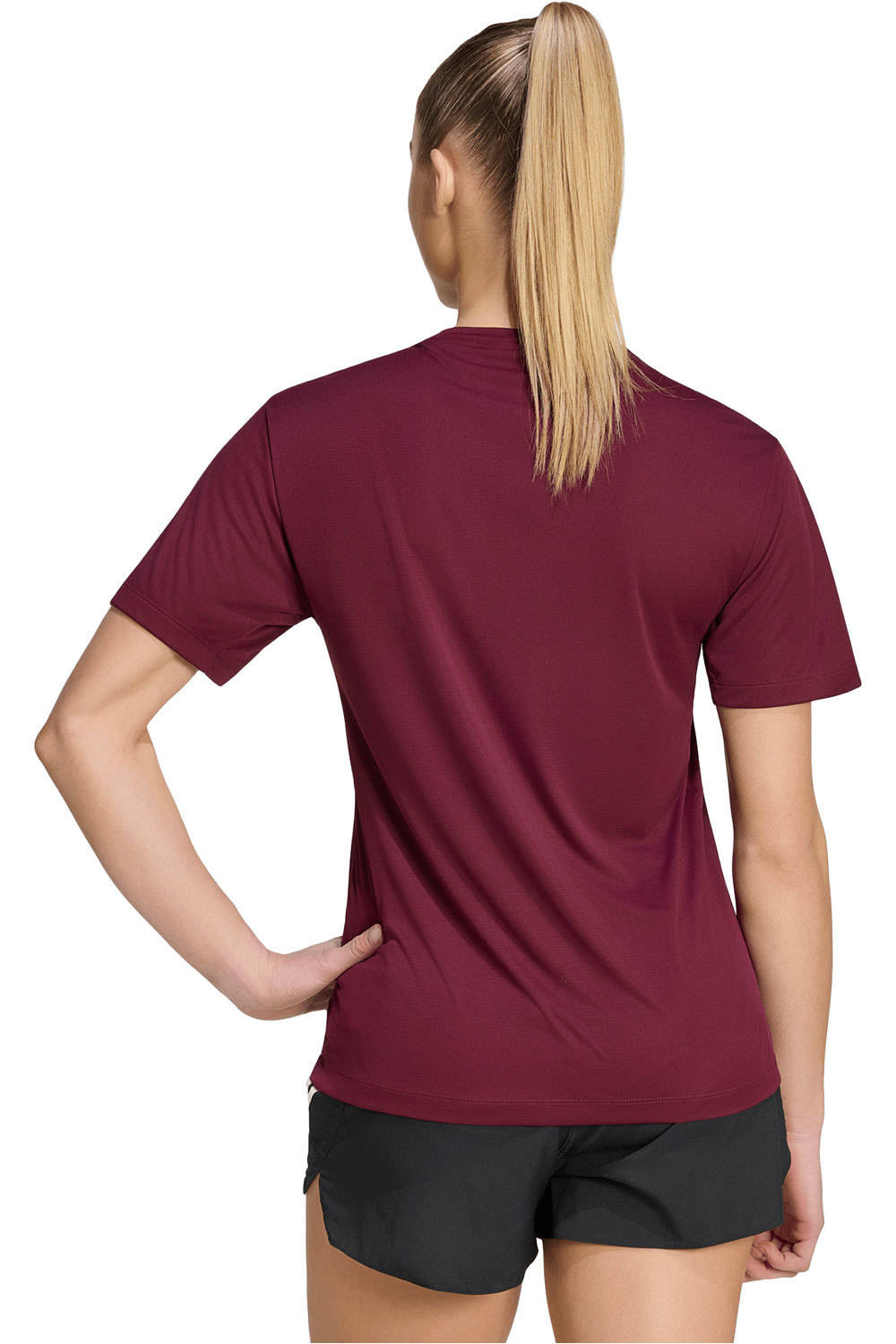 adidas camiseta entrenamiento manga corta mujer Run Ess Tee W vista trasera