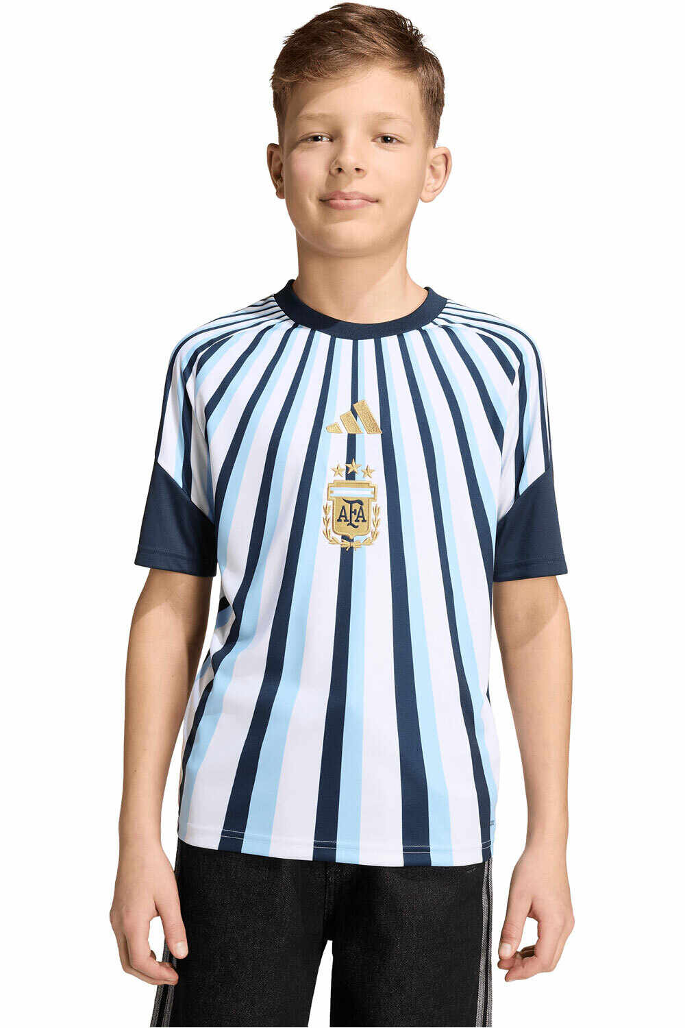adidas camiseta entrenamiento niño ARGENTINA 26 PREMATCH Y vista frontal