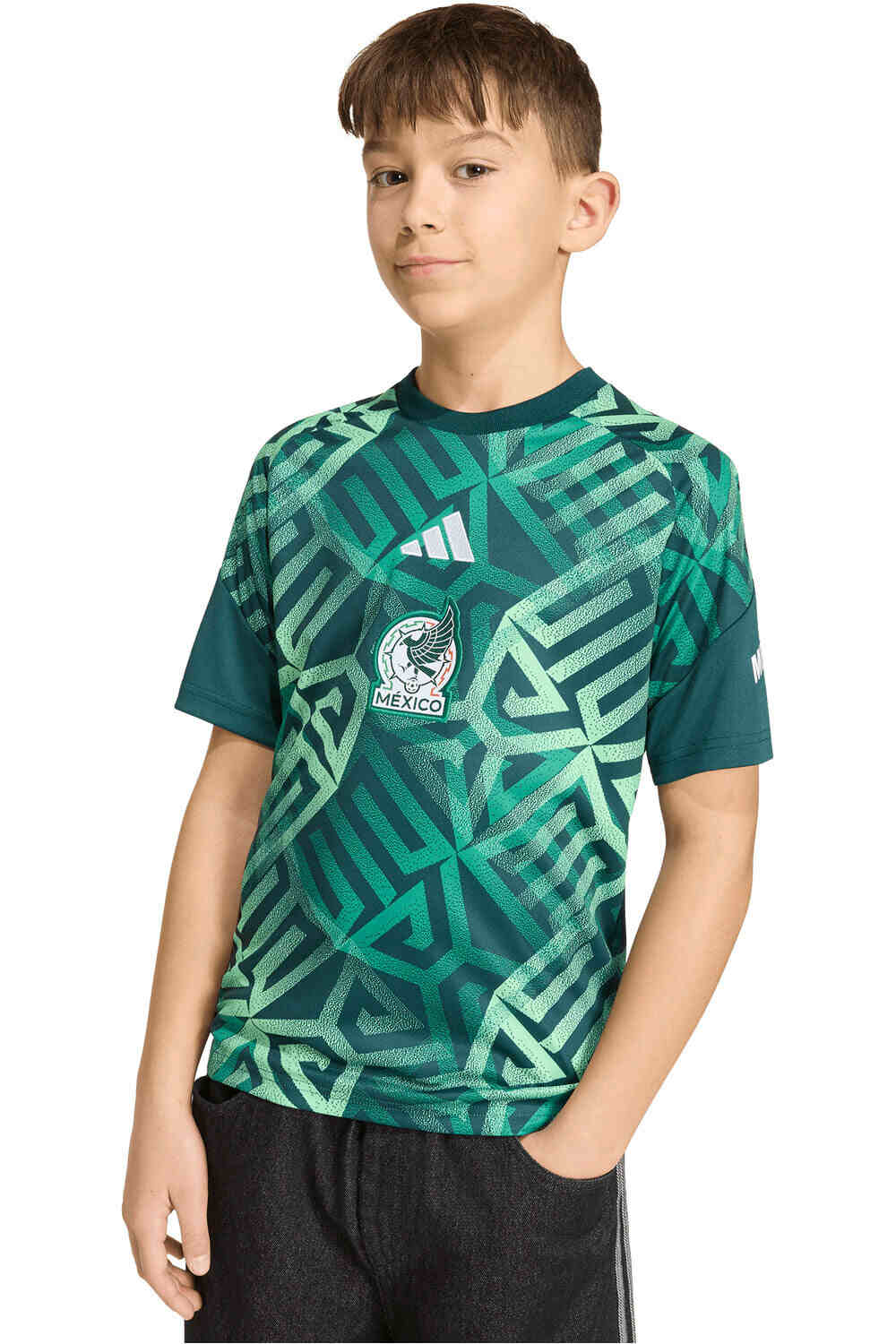 adidas camiseta entrenamiento niño MEXICO 26 PREMATCH H Y vista frontal