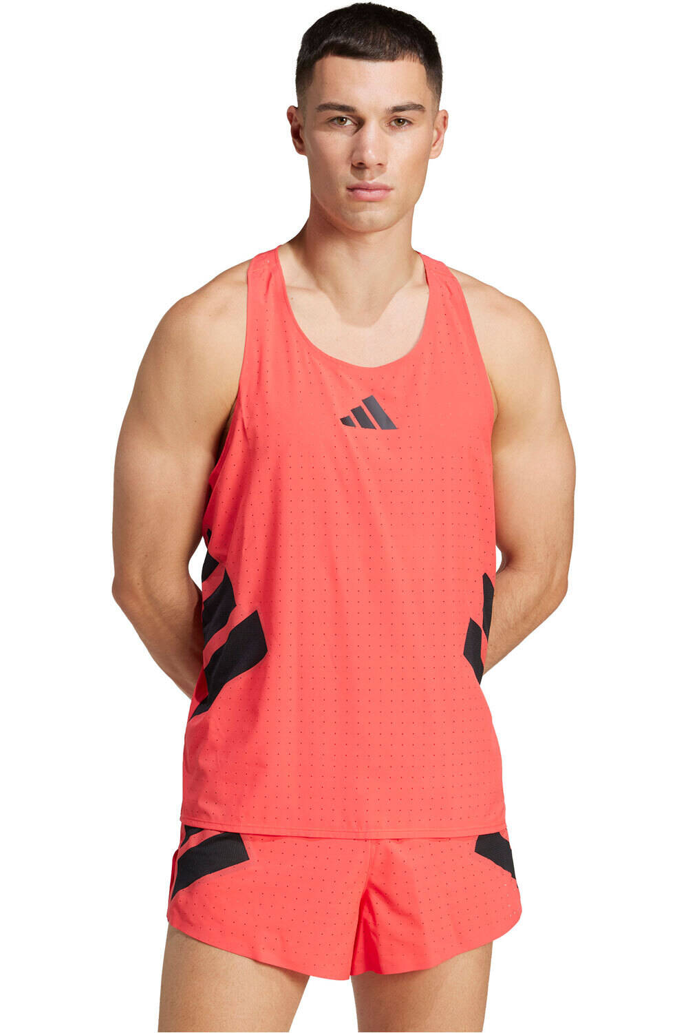 adidas camiseta entrenamiento tirantes hombre Adizero Road to Records vista frontal