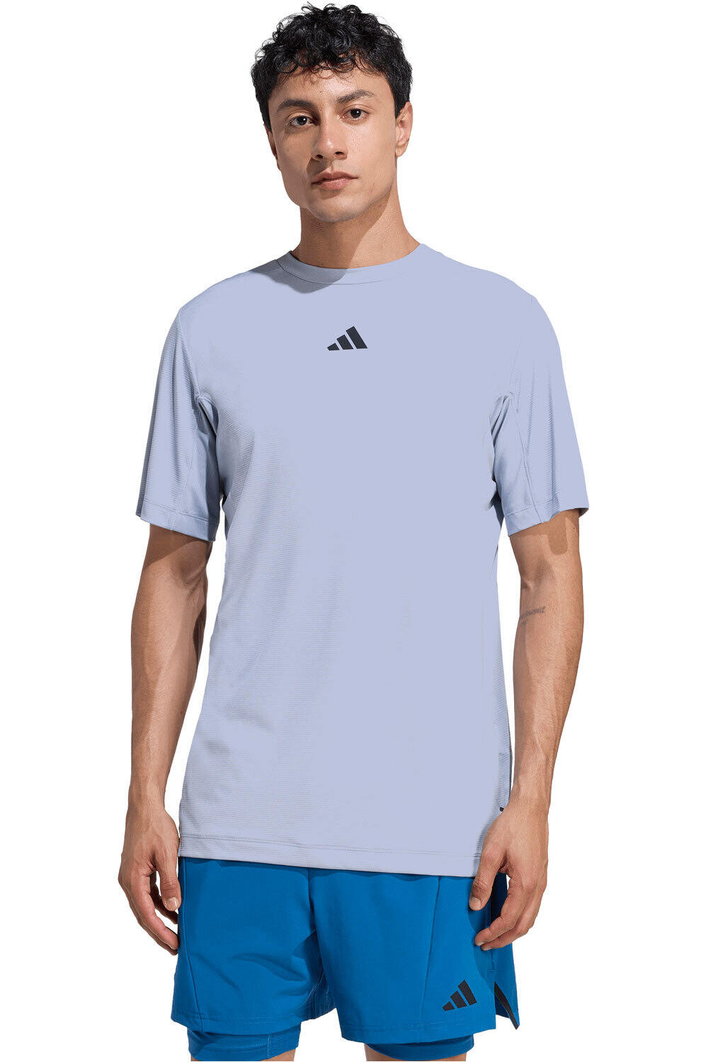 adidas camiseta fitness hombre D4T PRIMELIFT 3 STRIPES vista frontal